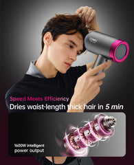 CONFU Ionic Blow Dryer cord offers ample reach for flexible styling.