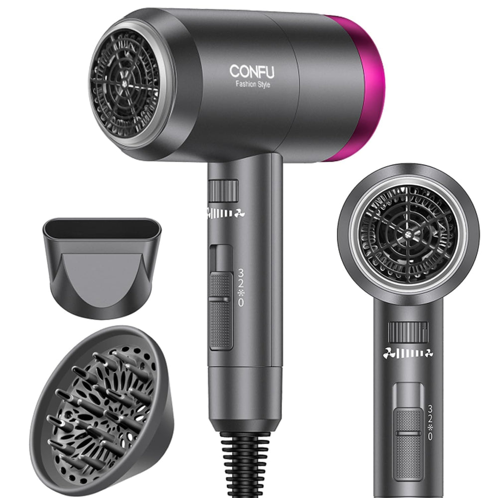 CONFU Ionic Blow Dryer motor delivers powerful airflow for quick, even drying.