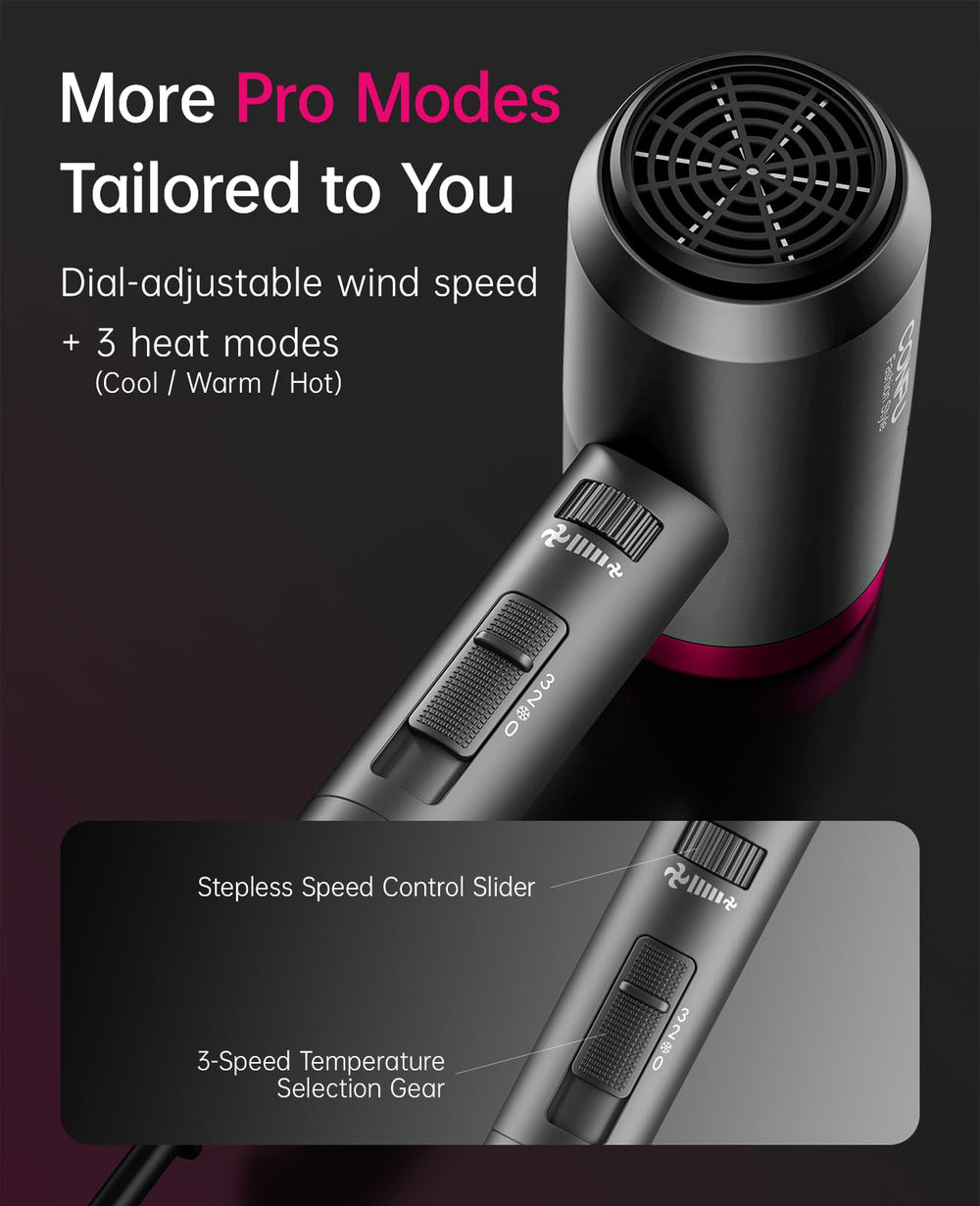 CONFU Ionic Blow Dryer roller-type temperature slide enables smooth, customizable heat.