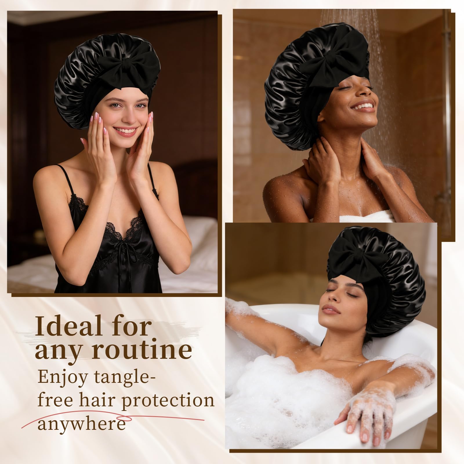 Confvrter satin bonnet care guide: hand wash cold and air dry to extend life.