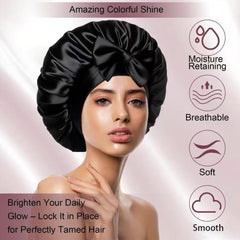 Fabric close-up of Confvrter satin bonnet highlighting soft breathable material
