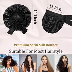 Confvrter adjustable-tie silk bonnet ensures a secure fit for any head size.