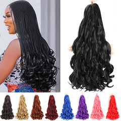 Conrora French curly braiding hair 24in in black for full, voluminous looks.