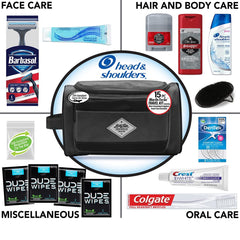 Head & Shoulders shampoo 3 oz included for refreshed scalp while traveling.