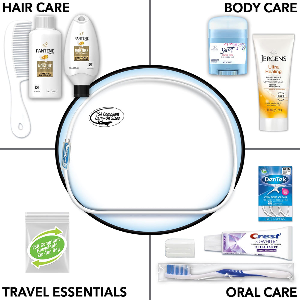 Pantene acondicionador mini incluido para cabello suave en ruta.