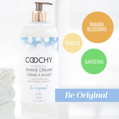 Coochy packaging box highlights premium, skin-friendly shave care.