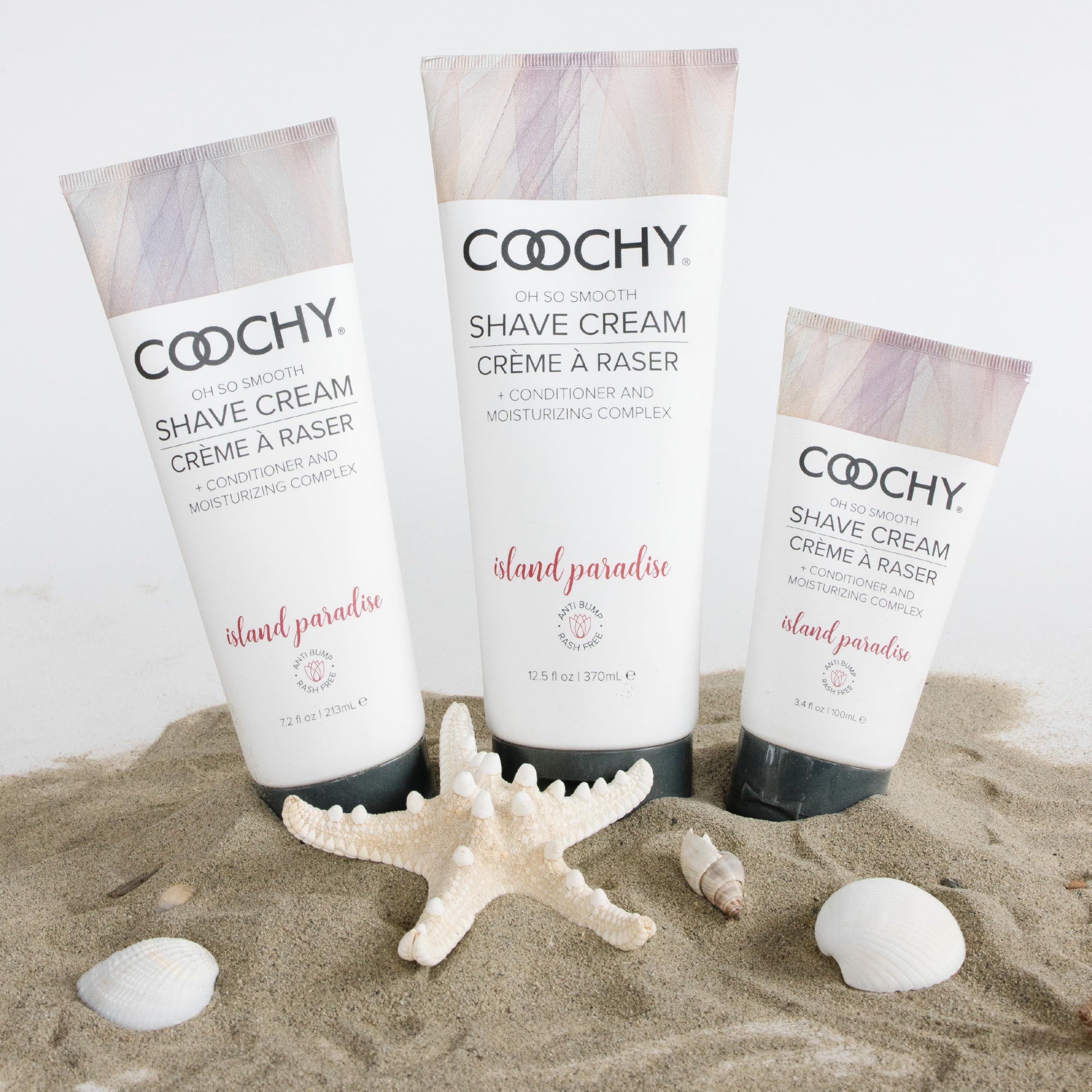 Coochy Island Paradise hair-softening action facilitates close, comfortable shaving prep.
