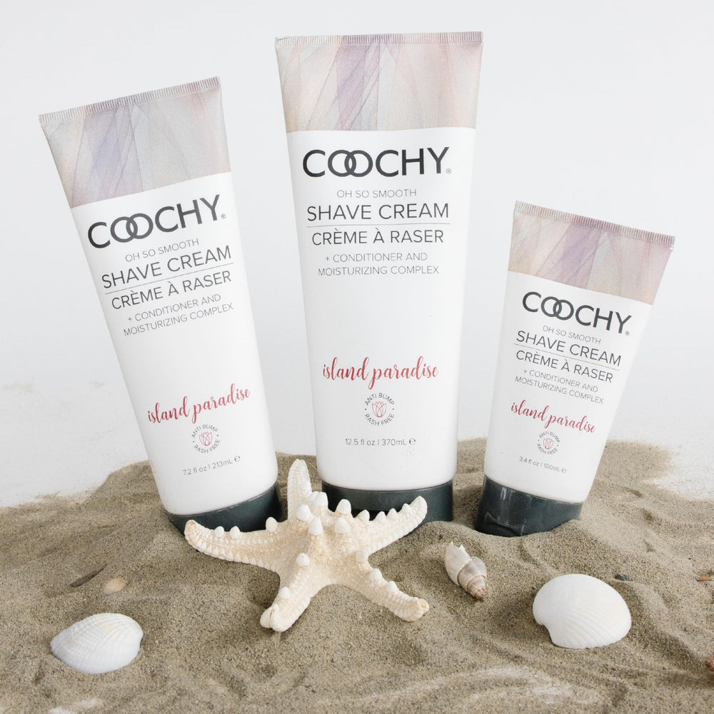 Coochy Island Paradise hair-softening action facilitates close, comfortable shaving prep.