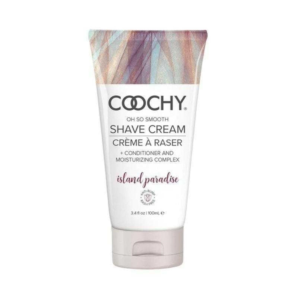 Coochy Shave Cream Island Paradise bottle for a smooth, rash-free shave.