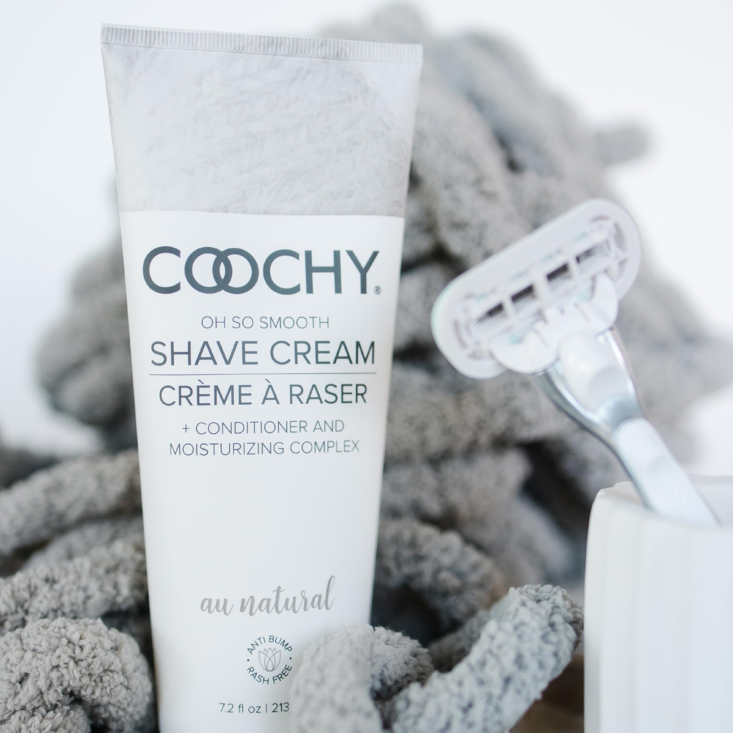 Cream texture close-up conveys rich moisturizing formula.
