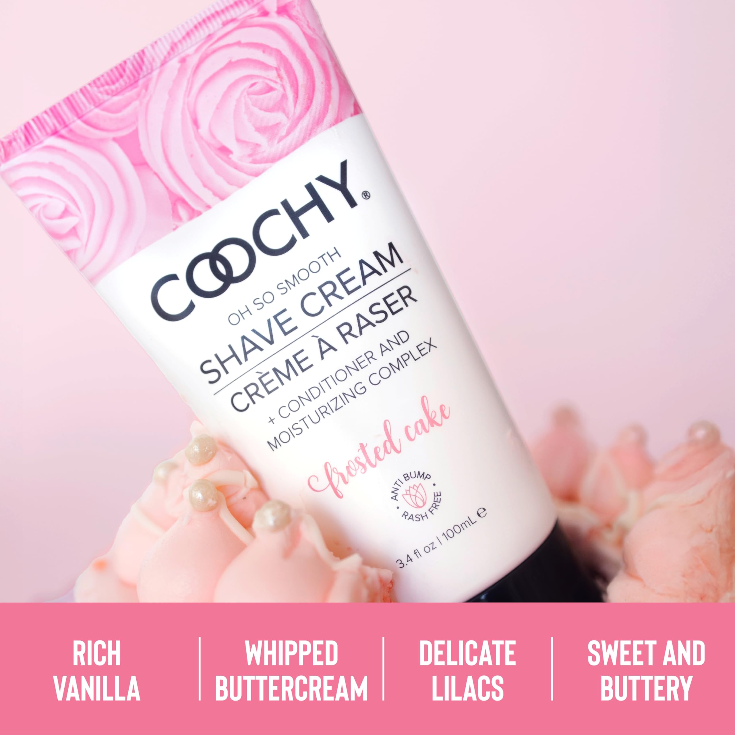 Coochy Shave Cream applied to underarms with hydrating feel