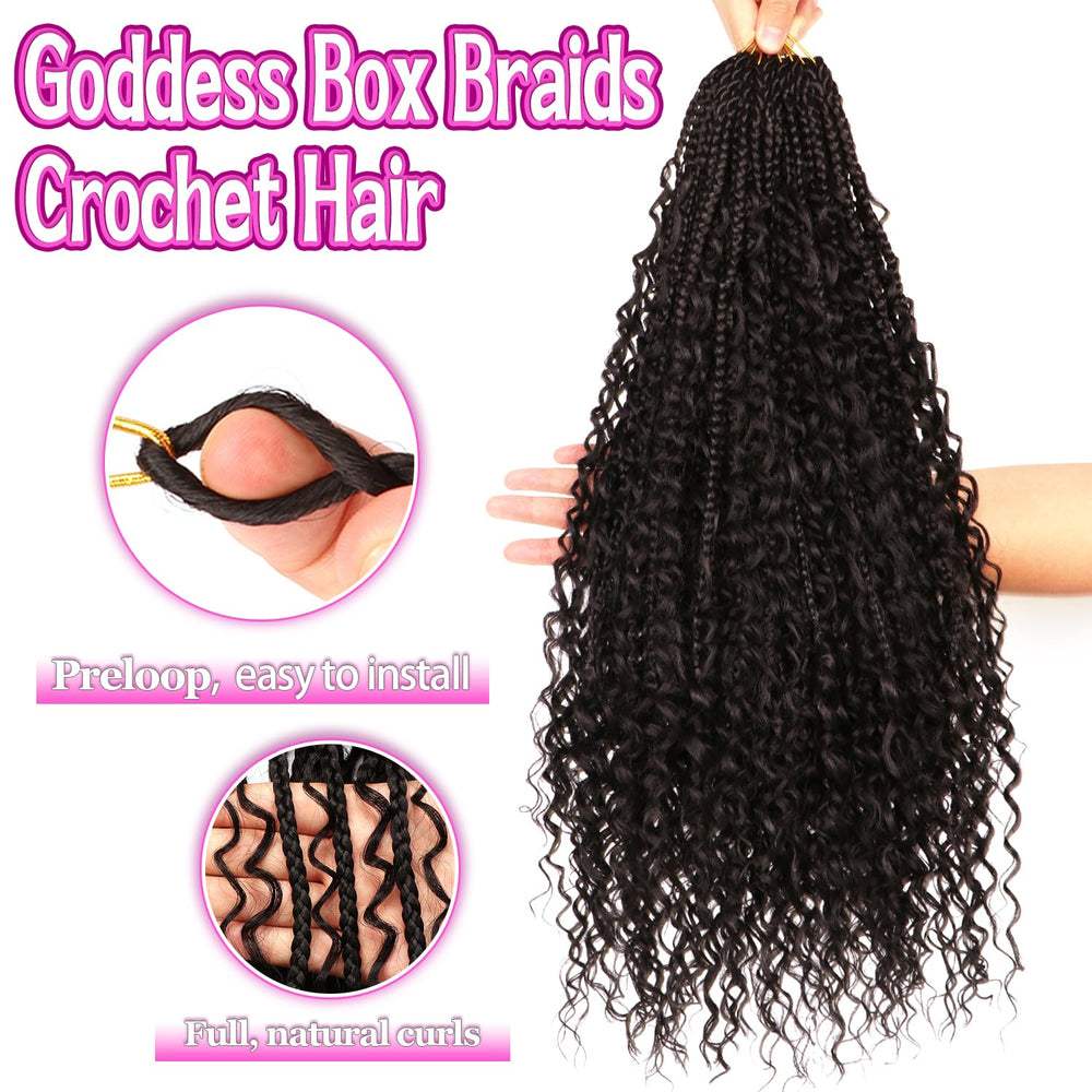 CooCooJoo Goddess Boho Box Braids eight packs, ten strands per pack for versatile styling