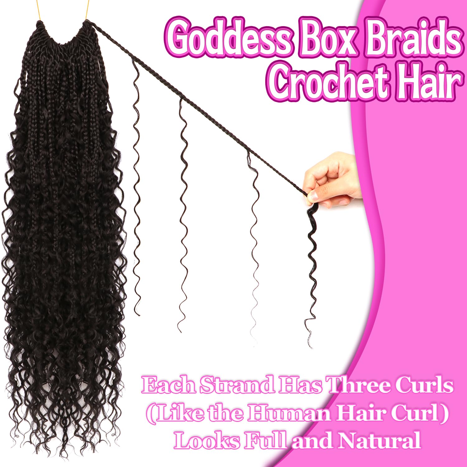 CooCooJoo Goddess Boho Box Braids pre-looped design for faster installation