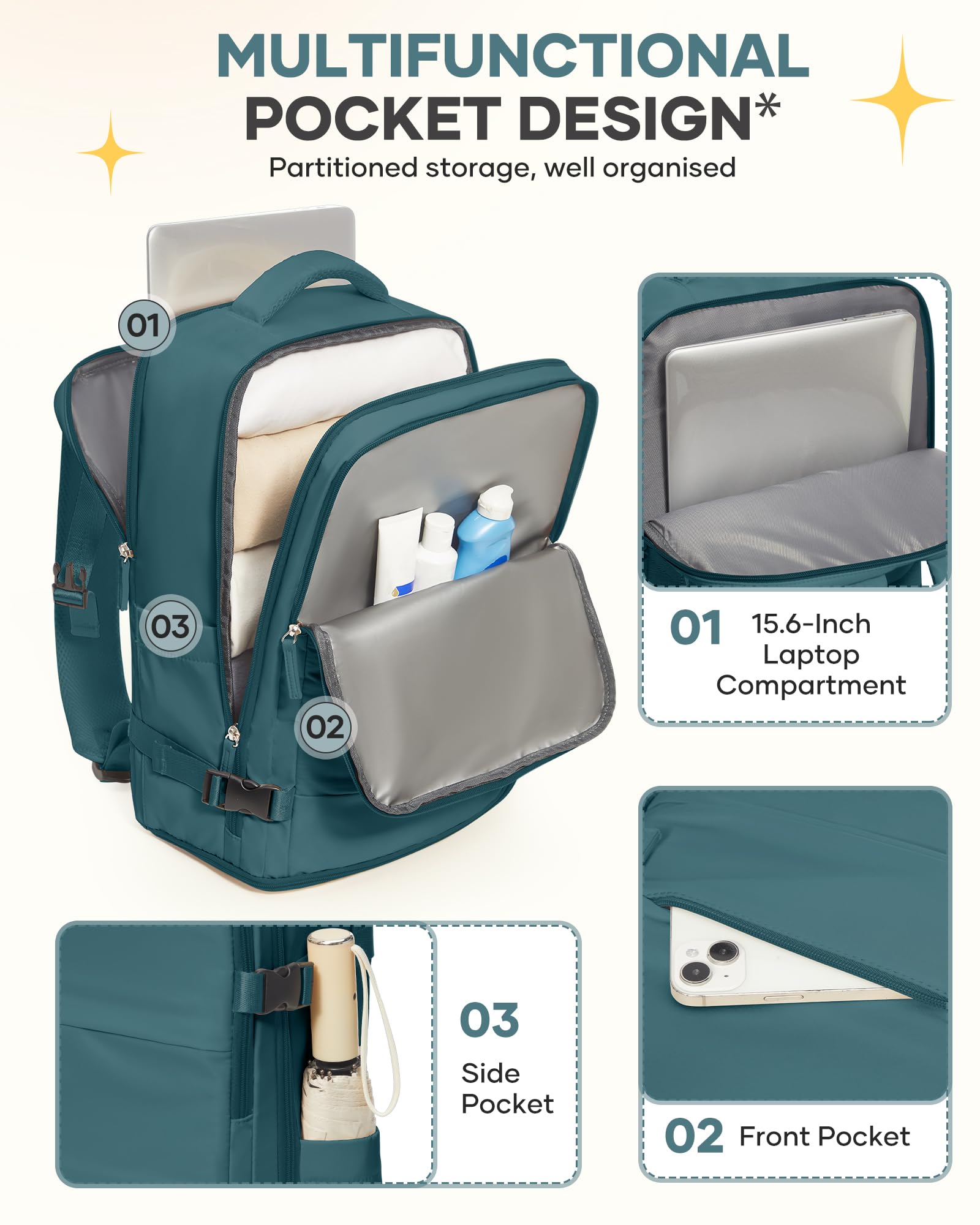 Coofay comfort back panel and breathable straps for all-day wear