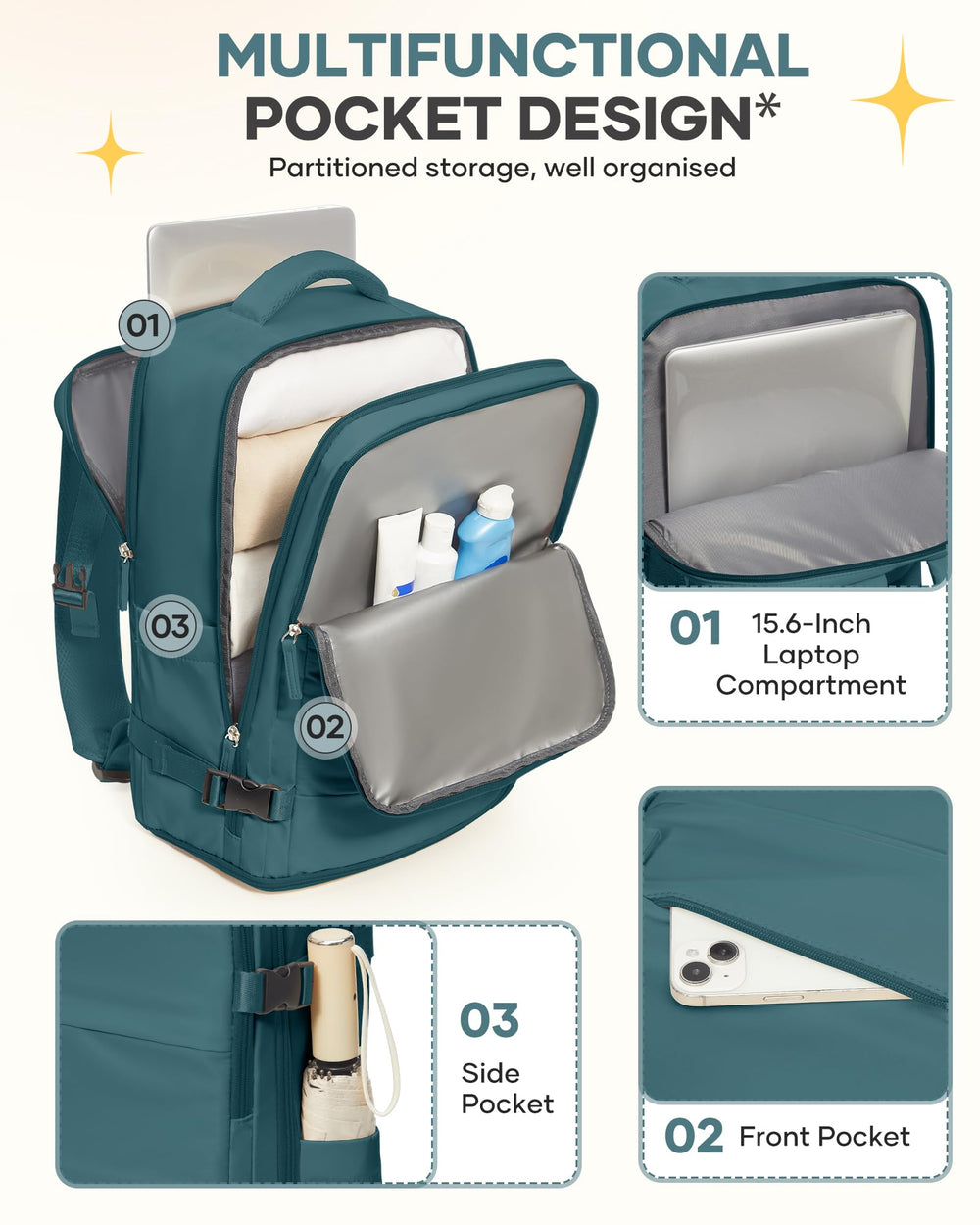 Coofay comfort back panel and breathable straps for all-day wear