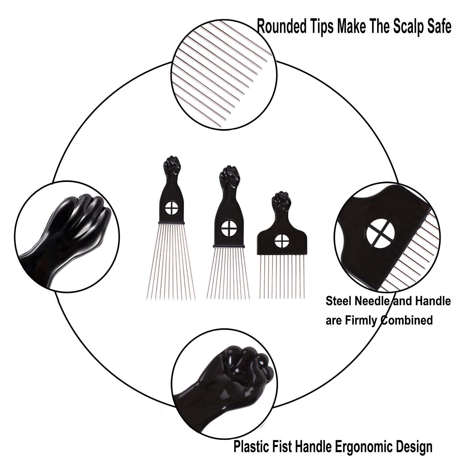 COOKOO curly hair combs for natural, curly, and textured hair