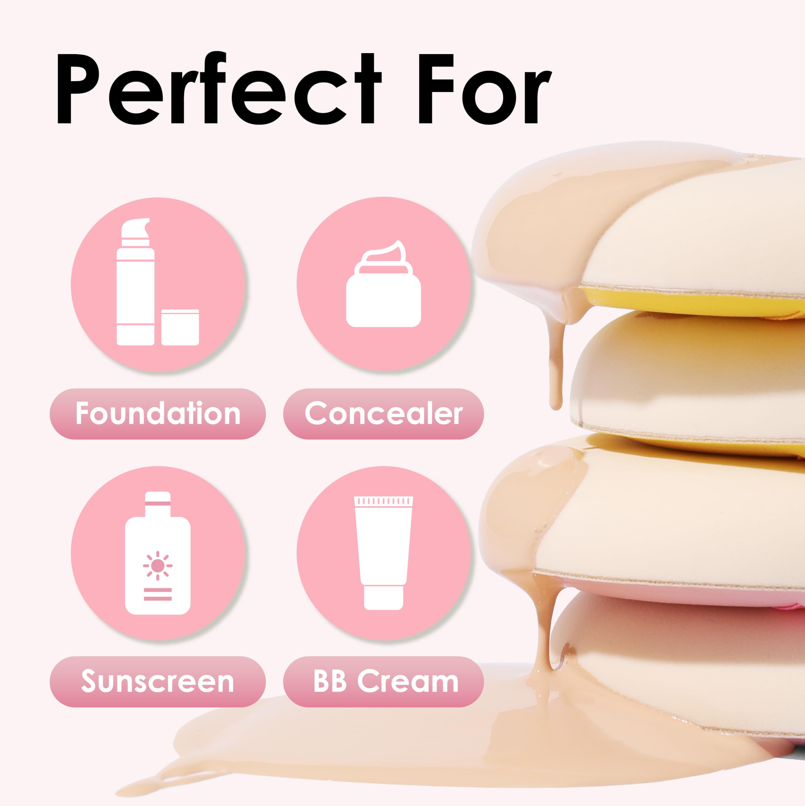 Cool-Angle pink makeup sponge concealer-blender for precise application