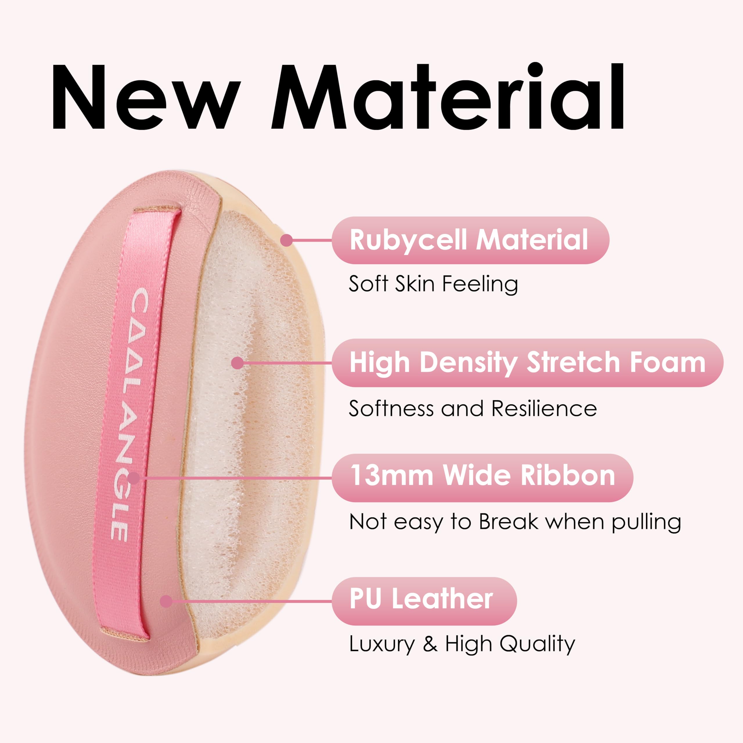 Cool-Angle pink makeup sponge powder-blending for natural finish