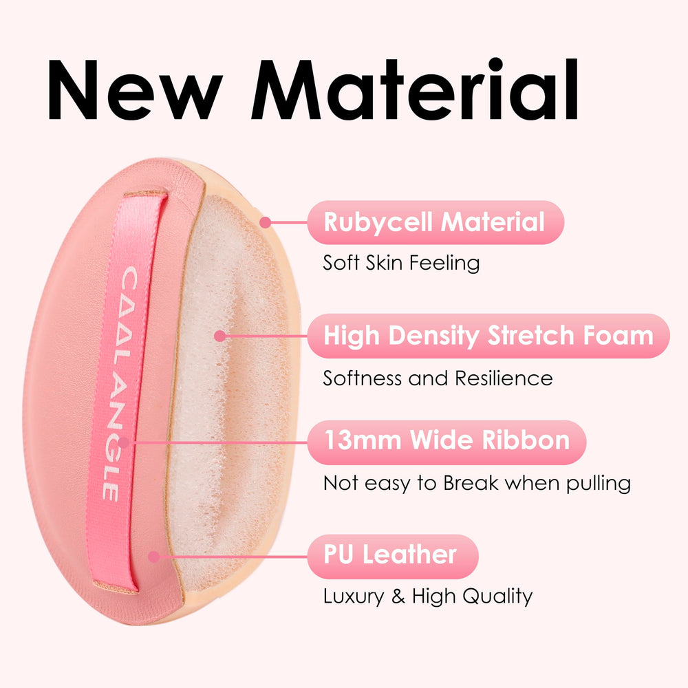 Cool-Angle pink makeup sponge powder-blending for natural finish