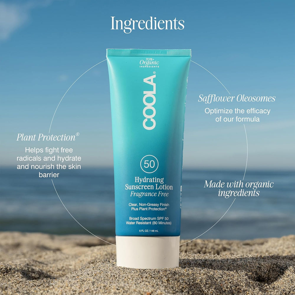 COOLA fragrance-free packaging note for sensitive skin