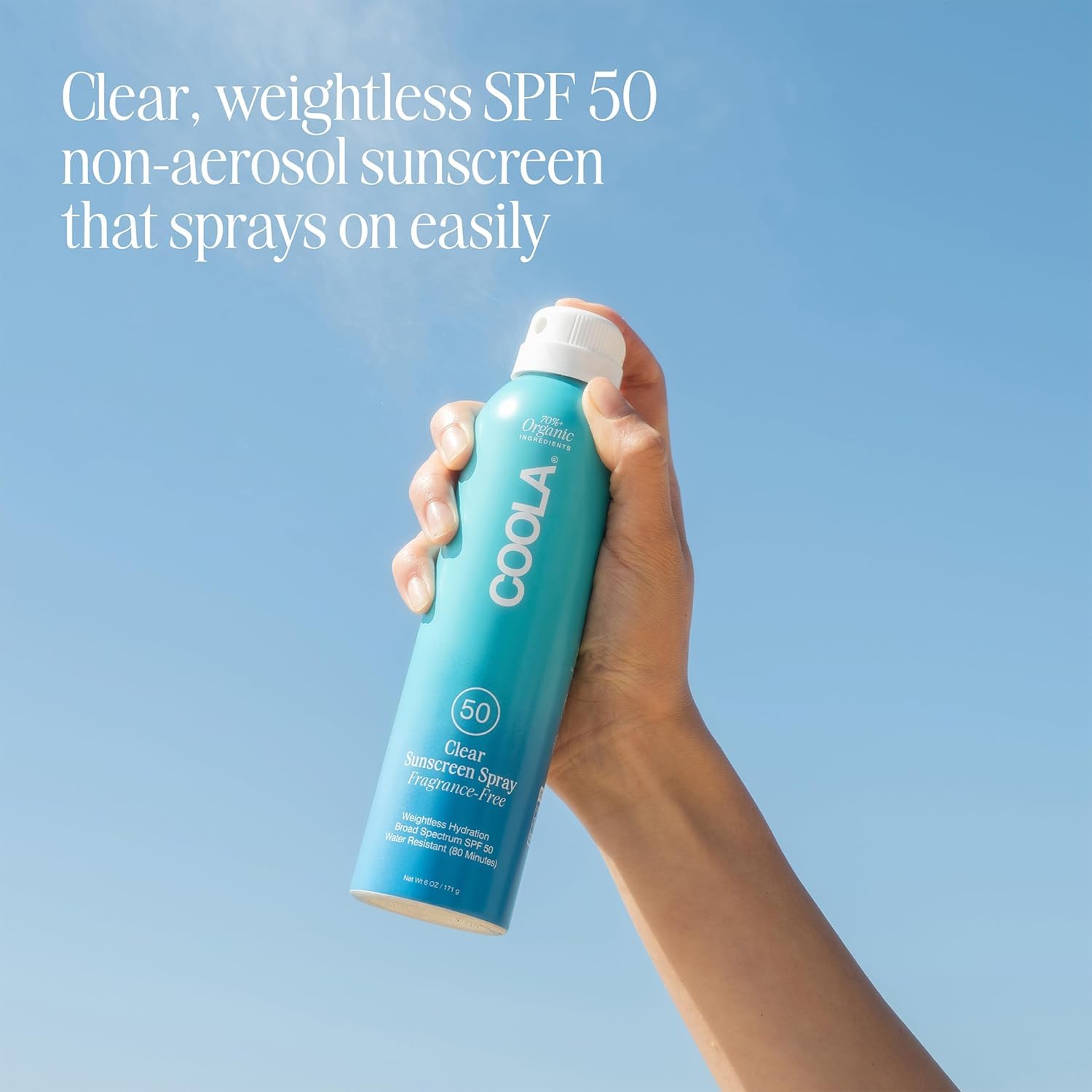 COOLA fragrance-free sunscreen spray ideal for daily use