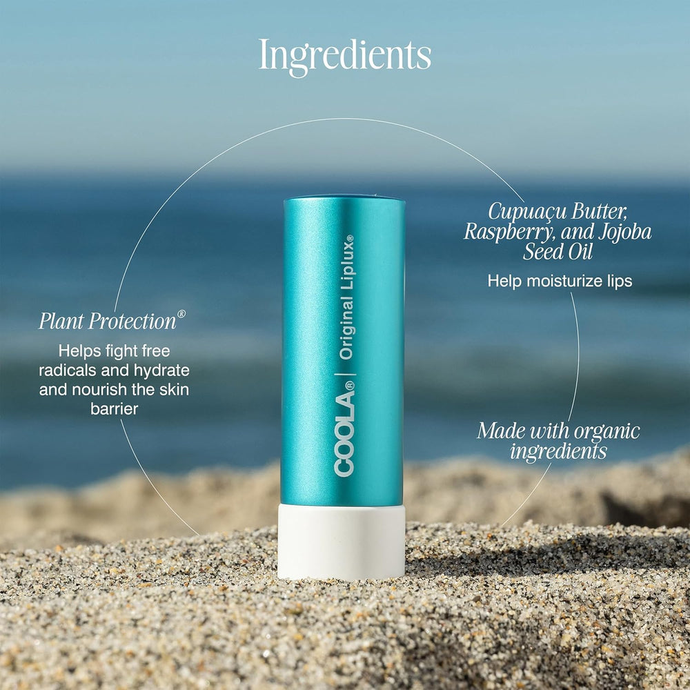 COOLA Liplux fragancia vainilla menta para una sensación fresca.
