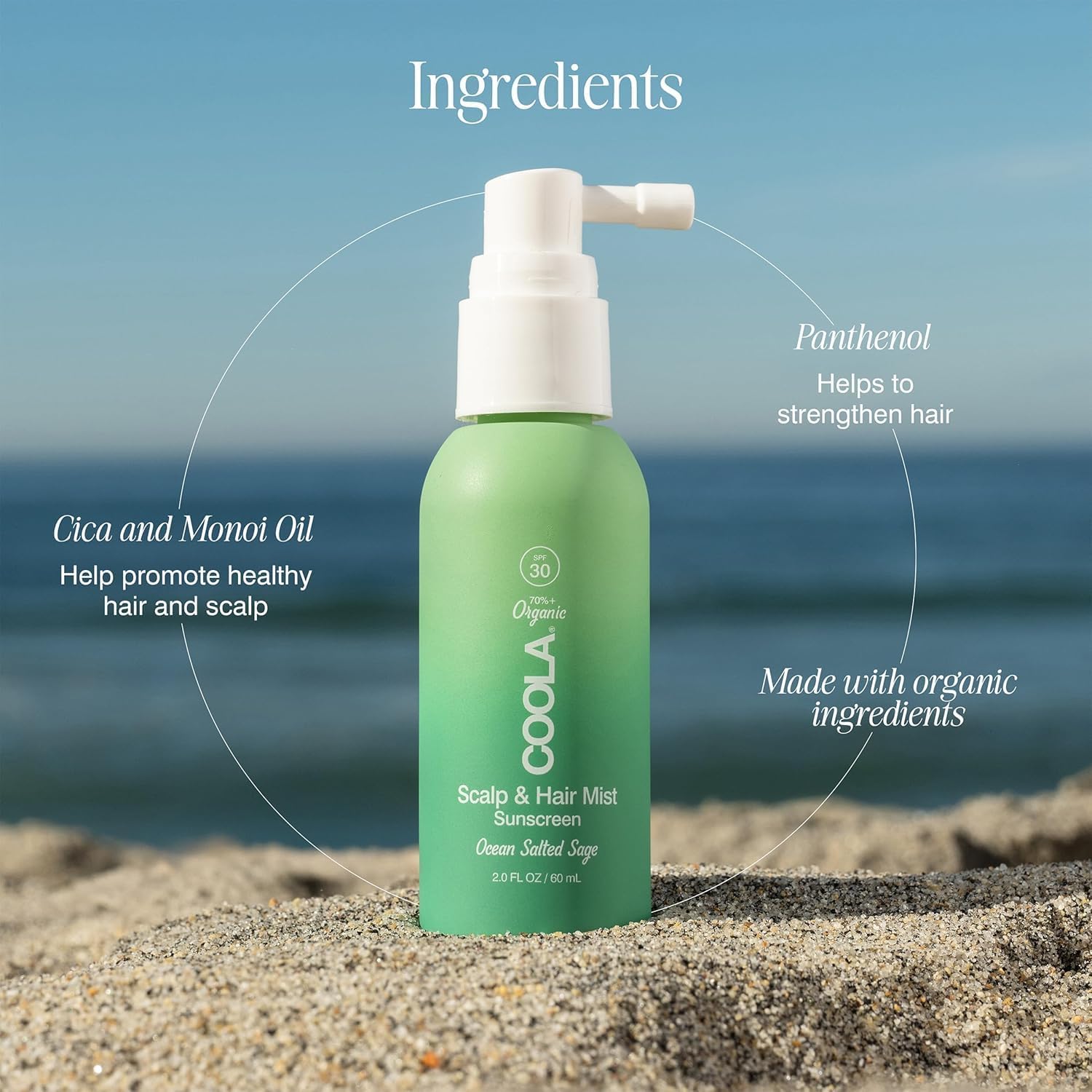 COOLA ocean salted sage scent for a refreshing outdoorsy feel.
