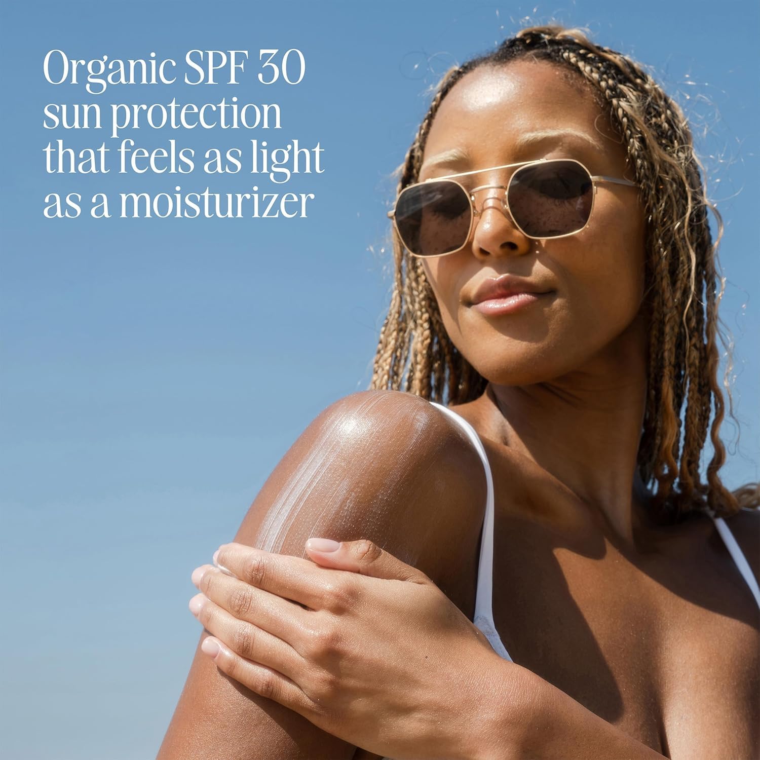 COOLA formula highlights oleosome technology for long-lasting sun protection and smooth skin.