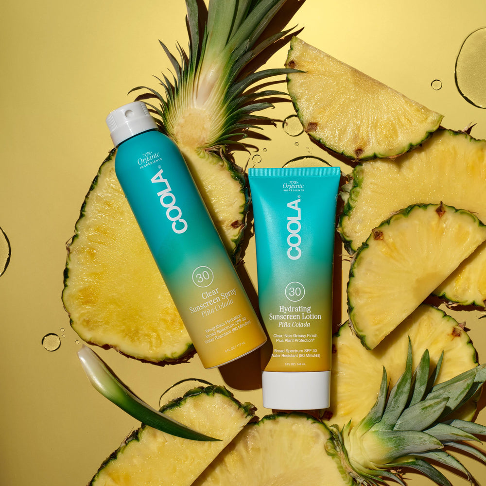 COOLA Piña Colada scent enhances your daily sun routine