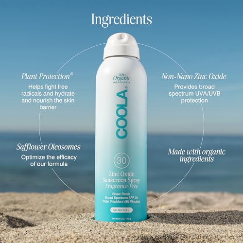 COOLA reef-safe sunscreen highlighting vegan and gluten-free credentials