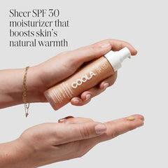 COOLA Rosilliance BB Cream SPF 30 swirl demonstrates seamless blend for natural undertones.