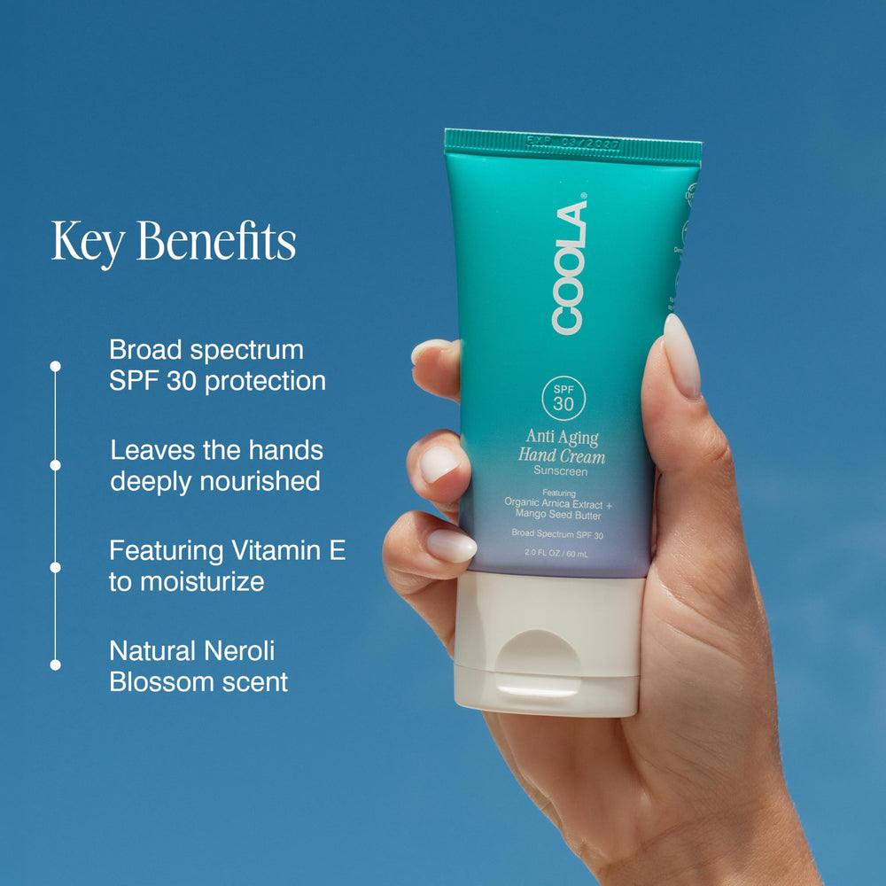 COOLA SPF 30 indicator on tube highlights sun protection and dermatologist-tested formula.
