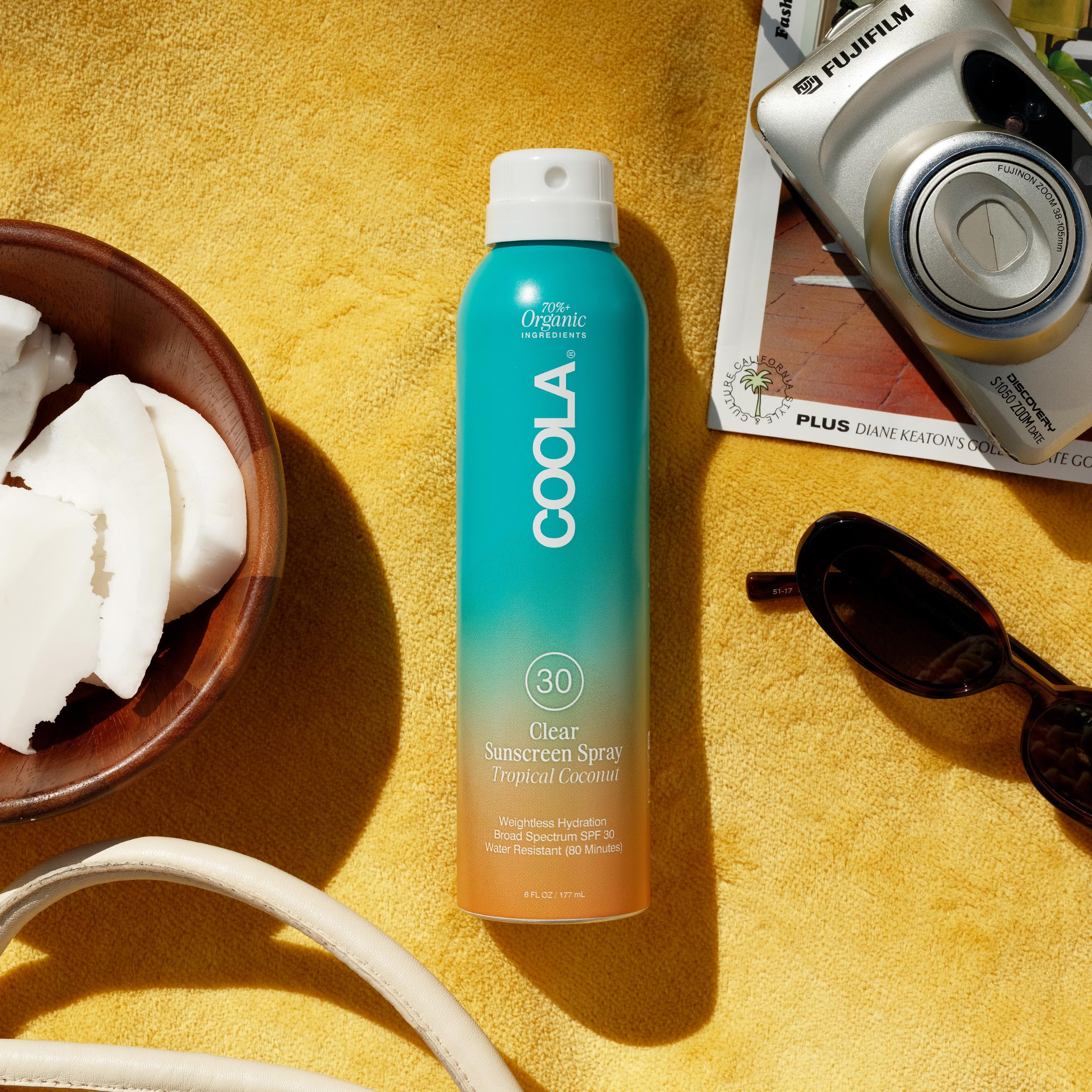 COOLA Tropical Coconut scent enhances outdoor sun protection ritual