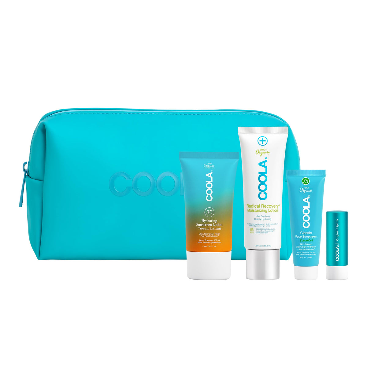 COOLA Tropical Coconut sunscreen lotion offers daily SPF 30 protection with tropical scent.