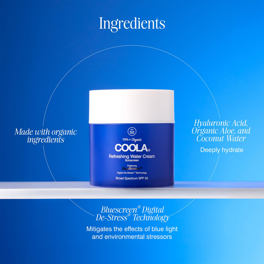 COOLA vegan reef-friendly branding emphasizes eco-conscious skincare.