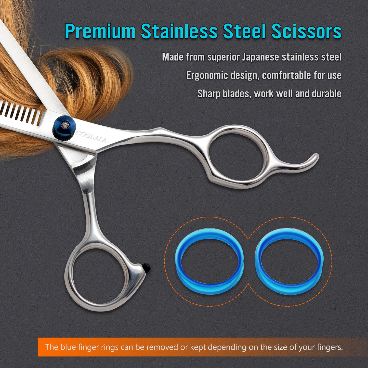 Coolala family-use scissors demonstrated on a family for versatile styling.