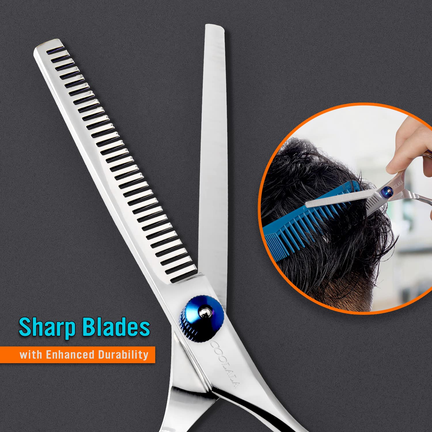 Coolala professional salon-quality scissors packaging image conveys premium construction.