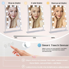 COOLJEEN makeup mirror shows 3 color modes for versatile daytime to evening looks