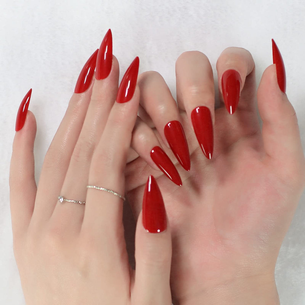 Coolnail set de uñas rojas en tallas diferentes para diseño personalizado