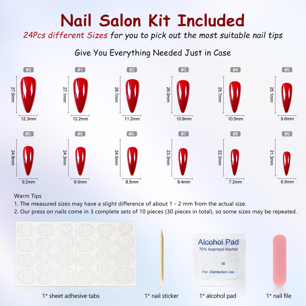 Coolnail tallas variadas, medias y largas para ajuste perfecto