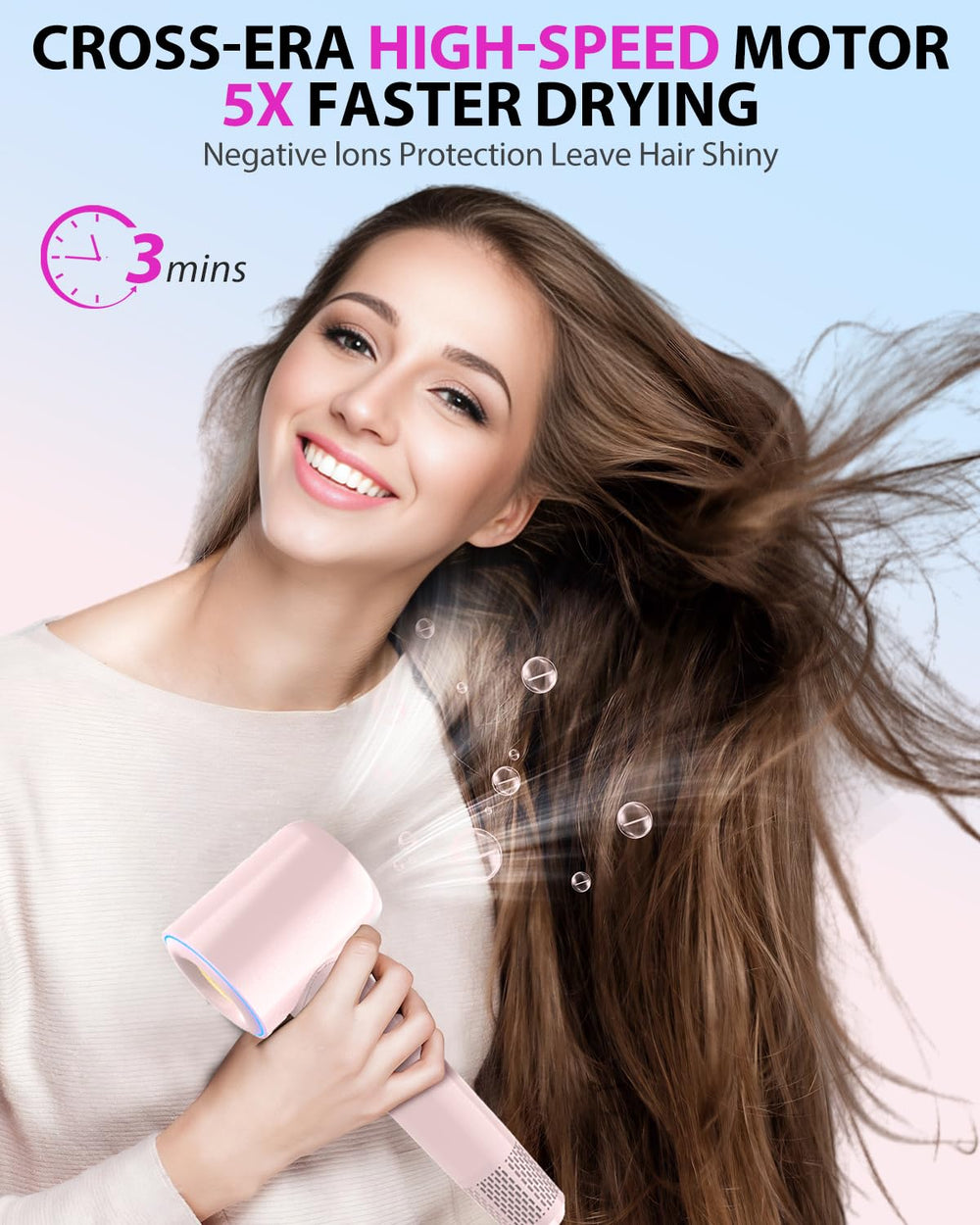 Coolpub intelligent heat control prevents overheating for safe styling.