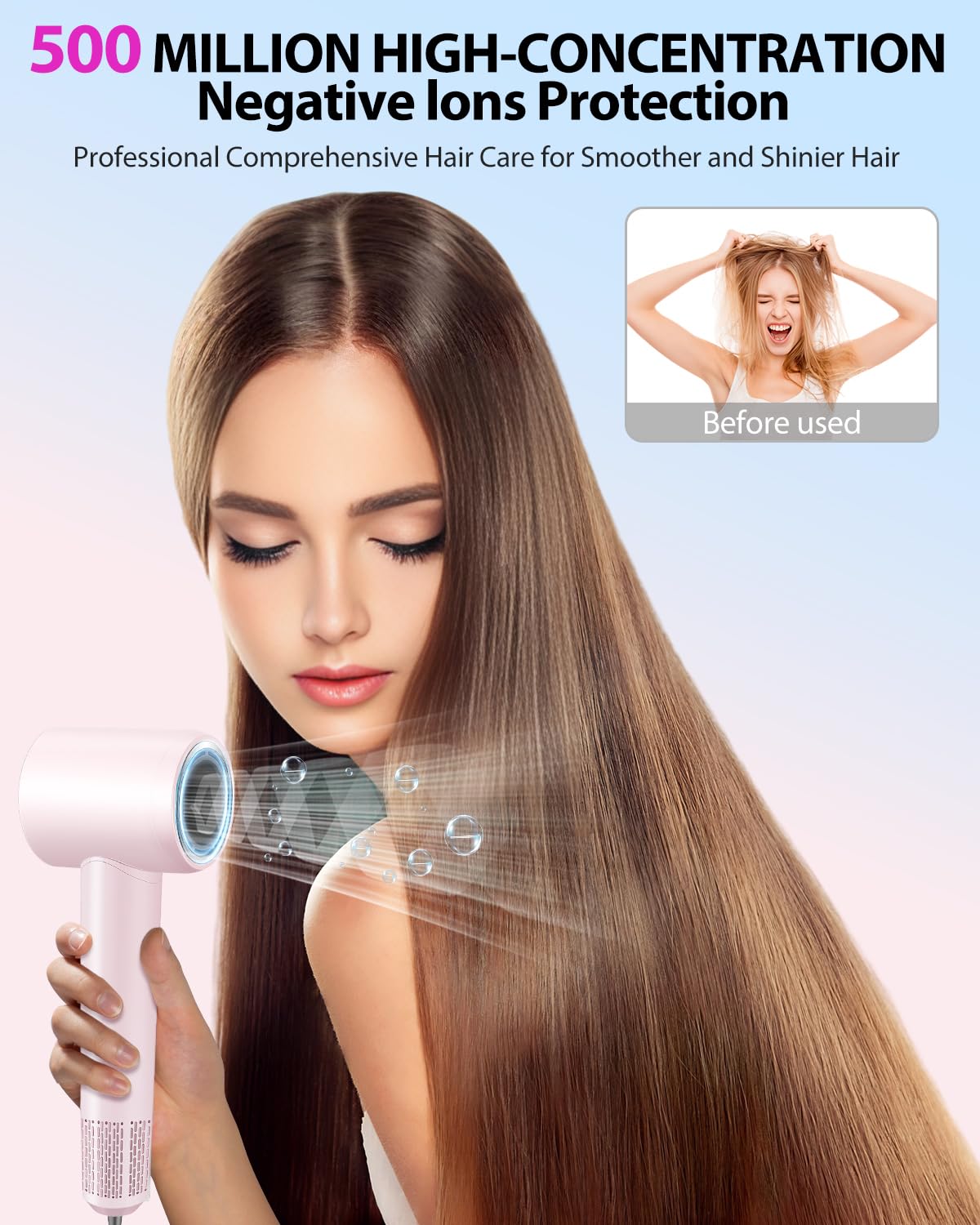 Coolpub magnetic concentrator nozzle delivers focused airflow for precise styling.