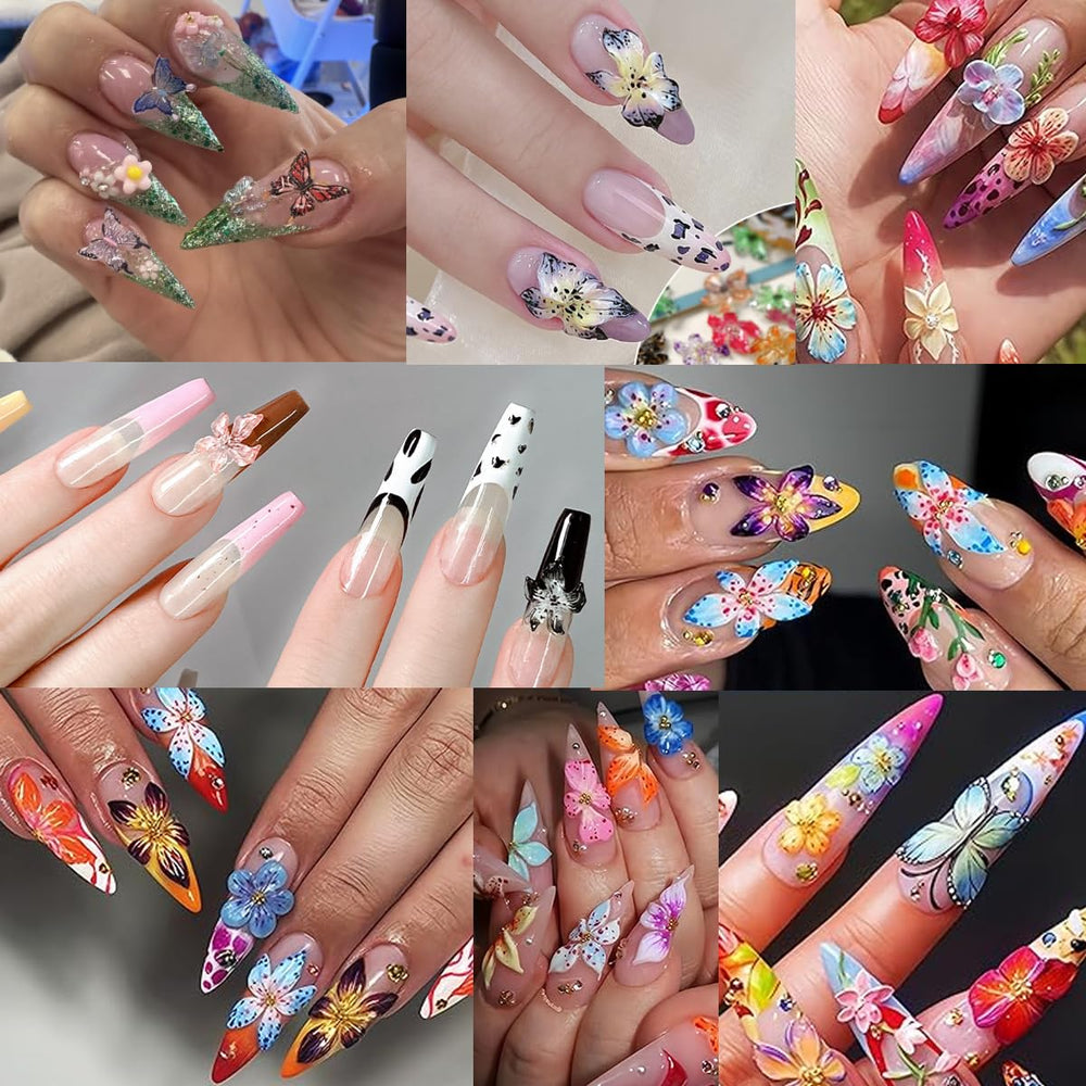 COOSLIM diamantes flor colorida para uñas, acento brillante.