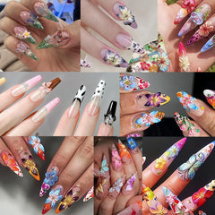 COOSLIM diamantes flor colorida para uñas, acento brillante.