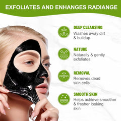 Coperalcool mask drying stage capturing peel-off action revealing cleaner skin.