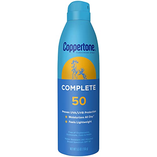 Coppertone Complete protector solar SPF50, libre de octinoxato para piel más limpia.