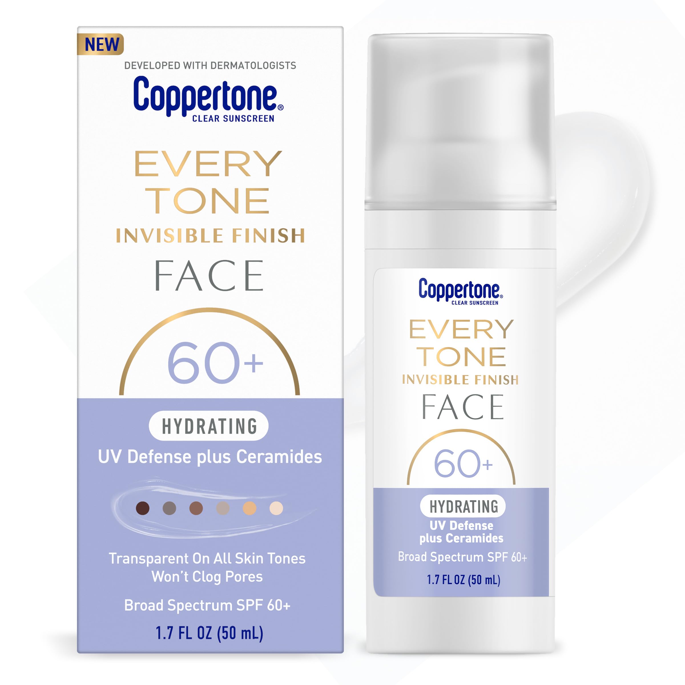 Coppertone Every Tone bottle-pump shows convenient application for all skin tones