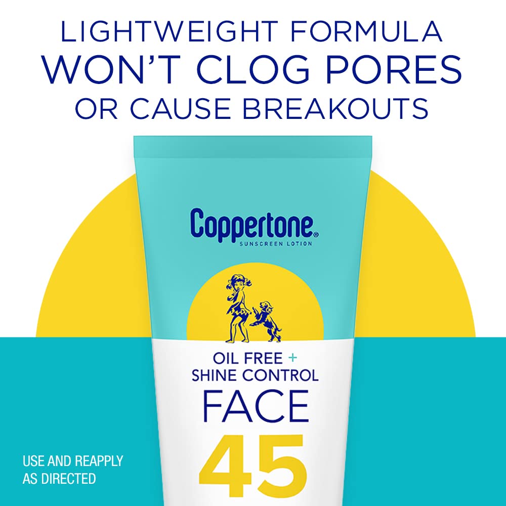 Coppertone fragrance-free sunscreen face lotion ideal for sensitive skin daily use.