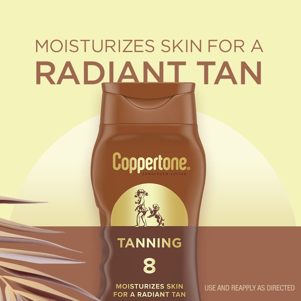 Coppertone loción vitamina E enriquecida, piel hidratada durante bronceado