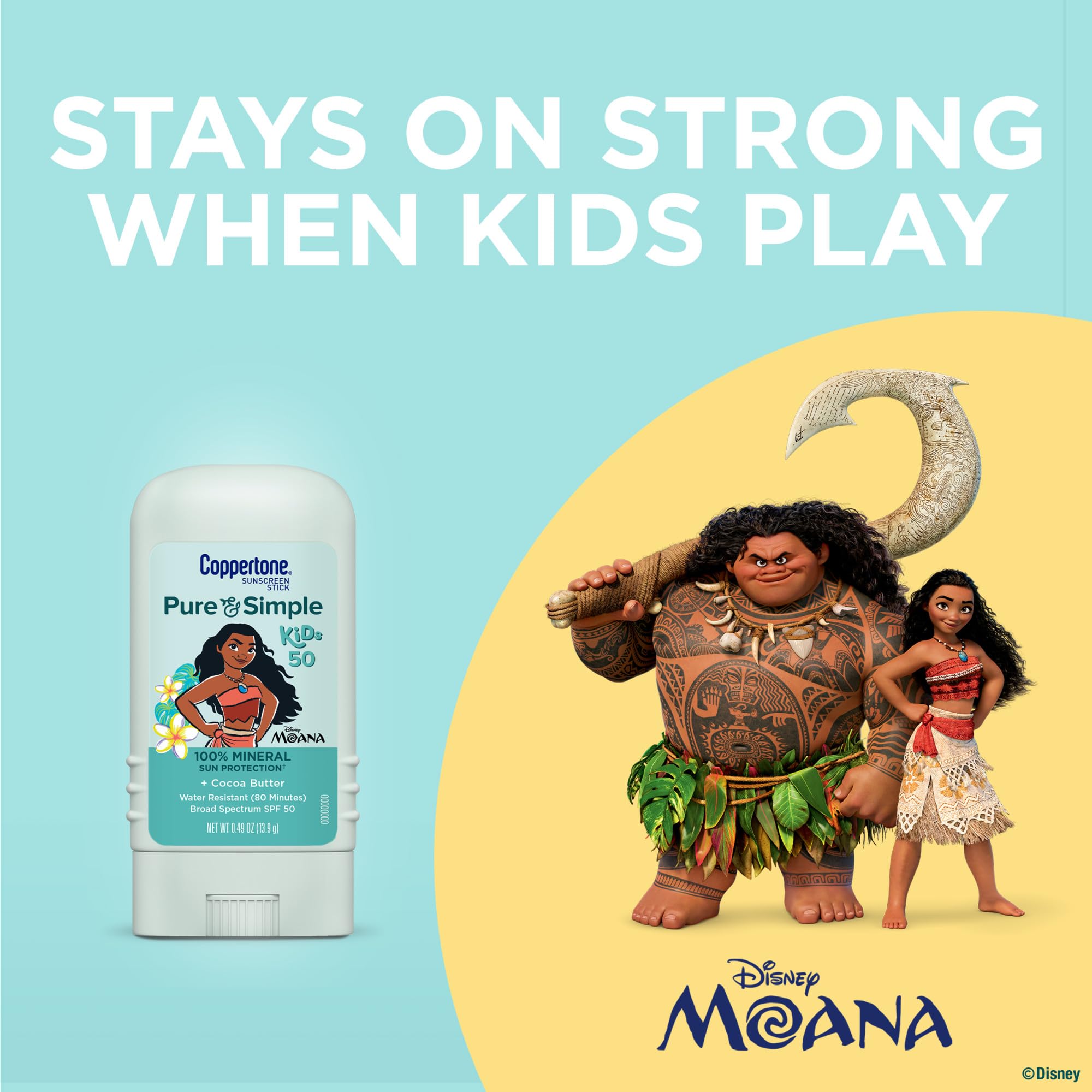 Aplicación conveniente en áreas expuestas con Coppertone Moana Stick